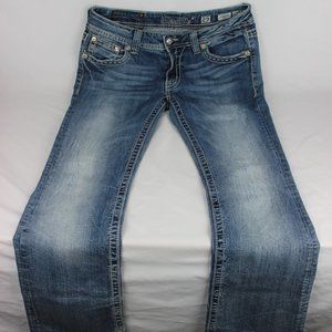 Miss Me Boot Cut Jeans in Light Blue Wash